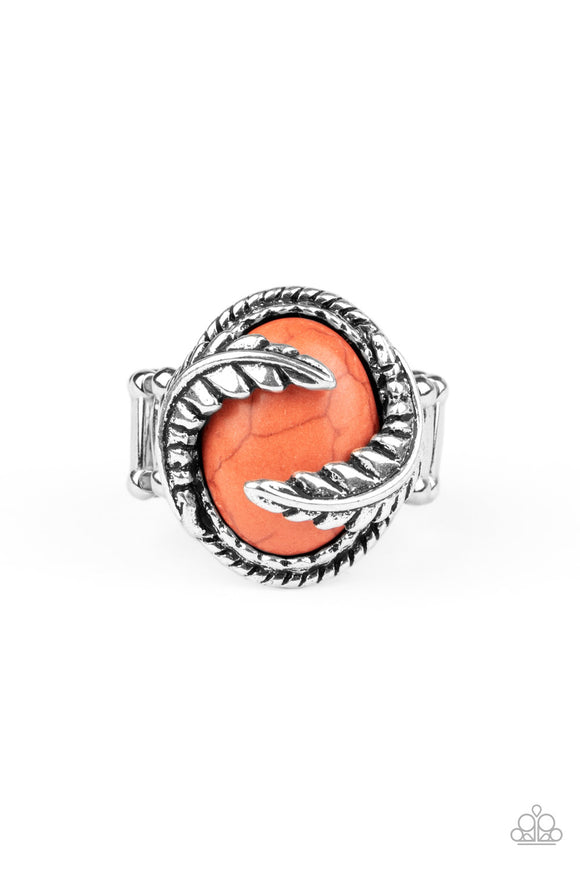 Palm Panache-Orange Ring-Paparazzi Accessories.