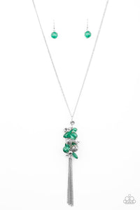 Party Girl Glow-Green Necklace-Paparazzi Accessories.