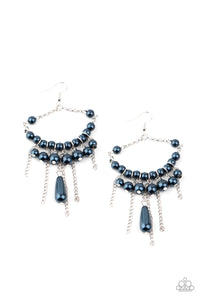 Party Planner Posh-Blue Earring-Paparazzi Accessories.