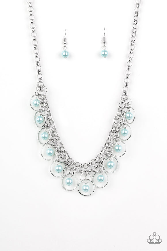 Party Time-Blue Necklace-Paparazzi Accessories.