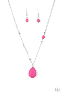 Peaceful Prairies-Pink Necklace-Paparazzi Accessories.