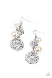 Pearl Dive-White Earring-Paparazzi Accessories.
