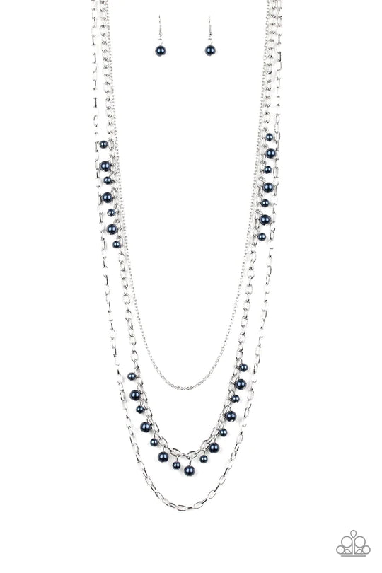 Pearl Pageant-Blue Necklace-Paparazzi Accessories