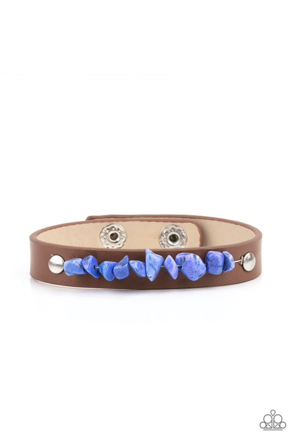 Pebble Paradise-Blue Wrap Bracelet-Paparazzi Accessories.