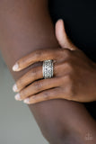 Pick Up The Pieces-Silver Ring-Paparazzi Accessories.