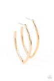 Point-Blank Beautiful-Gold Hoop Earring-Paparazzi Accessories.
