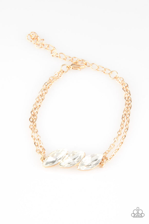 Pretty Priceless-Gold Clasp Bracelet-Paparazzi Accessories.