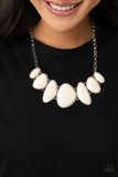 Primitive-White Necklace-Paparazzi Accessories.