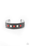 Quarry Quake-Red Cuff Bracelet-Paparazzi Accessories.