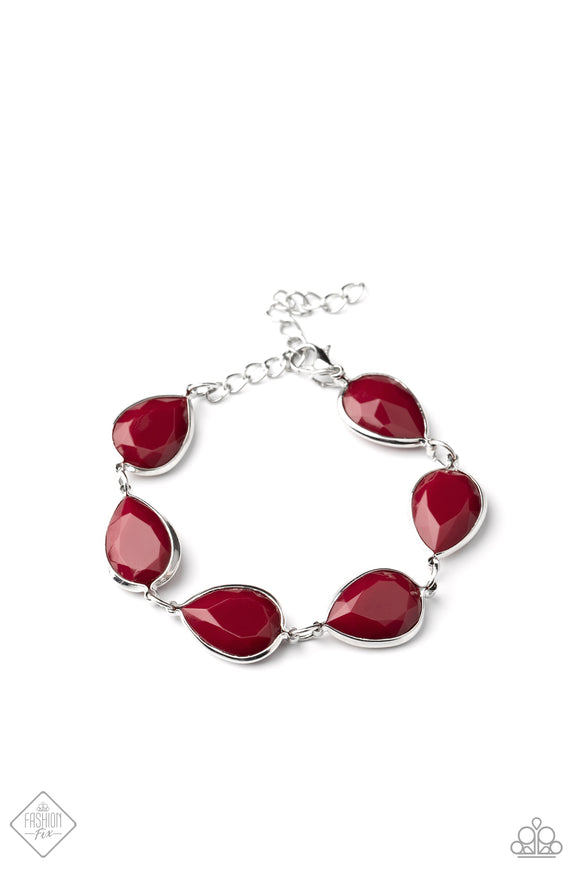 REIGNy Days-Red Clasp Bracelet-Paparazzi Accessories.