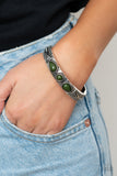 Radiant Ruins-Green Hinge Bracelet-Paparazzi Accessories.