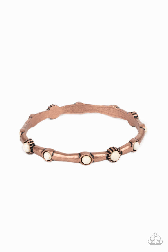 Rebel Sandstorm-Copper Bangle Bracelet-Paparazzi Accessories.