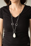 Recycled Refinement-White Necklace-Paparazzi Accessories.