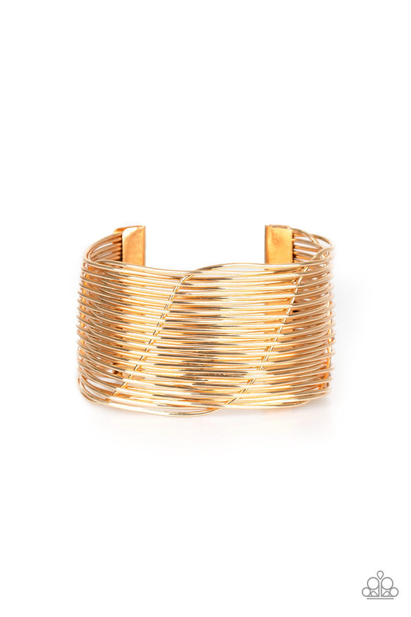 Retro Revamp-Gold Cuff Bracelet-Paparazzi Accessories.