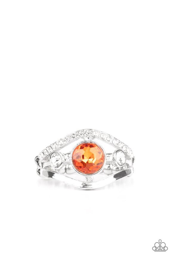 Rich With Richness-Orange Ring-Paparazzi Accessories.