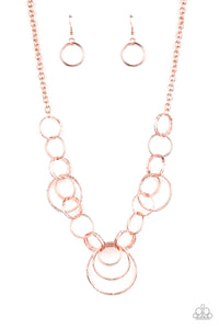 Ringing Relic-Rose Gold Necklace-Paparazzi Accessories.