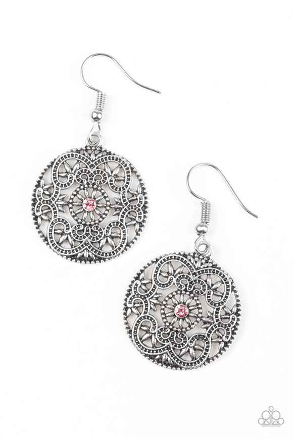 Rochester Royale-Pink Earring-Paparazzi Accessories.