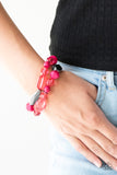 Rockin Rock Candy-Pink Stretch Bracelet-Paparazzi Accessories.