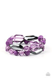 Rockin Rock Candy-Purple Stretch Bracelet-Paparazzi Accessories.