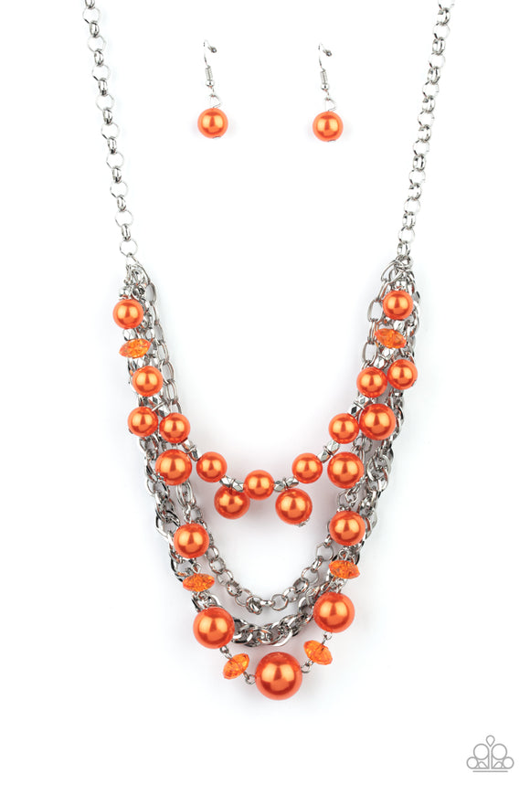 Rockin Rockette-Orange Necklace-Paparazzi Accessories.