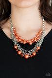 Rockin Rockette-Orange Necklace-Paparazzi Accessories.