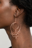Roundabout Radiance-Copper Earring-Paparazzi Accessories.