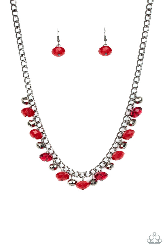 Runway Rebel-Red Necklace-Paparazzi Accessories.