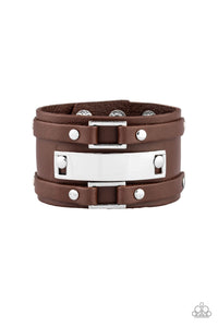 Rural Ranger-Brown Urban Bracelet-Leather-Paparazzi Accessories.