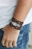 Rural Ranger-Brown Urban Bracelet-Leather-Paparazzi Accessories.