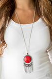 Rural Rustler-Red Necklace-Paparazzi Accessories.