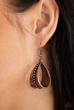 STIRRUP Some Trouble-Copper Earring-Paparazzi Accessories.