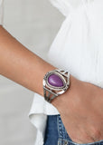 Sage Brush Beauty-Purple Cuff Bracelet-Paparazzi Accessories.