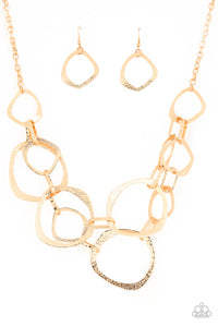 Salvage Yard-Gold Necklace-Paparazzi Accessories.