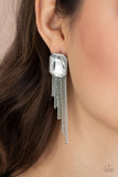 Save For A REIGNy Day-White Earring-Paparazzi Accessories.