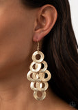 Scattered Shimmer-Gold Earring-Paparazzi Accessories.