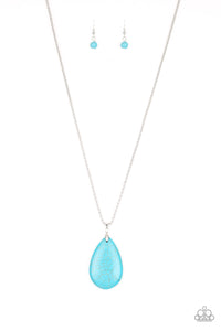 Sedona Sandstone-Blue Necklace-Paparazzi Accessories.