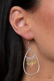 Shimmer Advisory-Yellow Earring-Paparazzi Accessories.