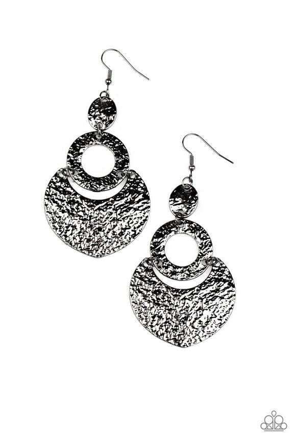 Shimmer Suite-Black Earring-Paparazzi Accessories.