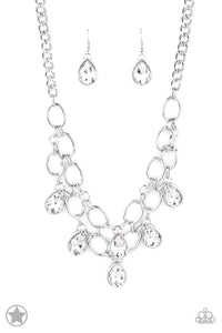 Show-Stopping Shimmer-White Necklace-Paparazzi Accessories.