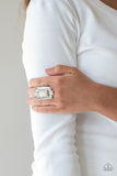 Stone Cold Couture-White  Ring-Paparazzi Accessories.