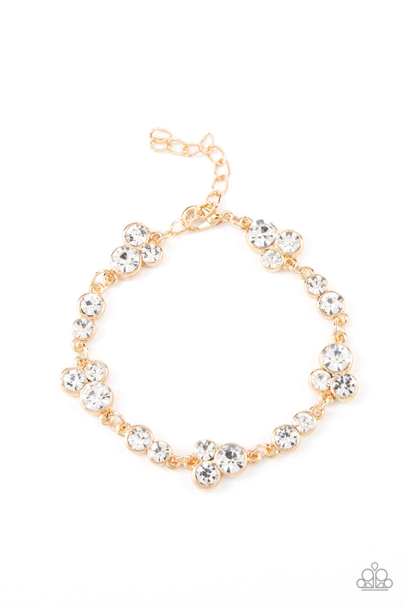 Social GLISTENING-Gold Clasp Bracelet-Paparazzi Accessories.