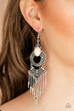 Southern Spearhead-White Earring-Paparazzi Accessories.