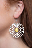 Southwest Walkabout-Yellow Earring-Paparazzi Accessories.