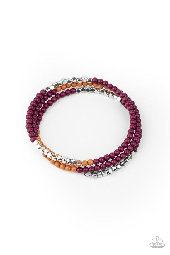 Spiral Dive-Purple Coil Bracelet-Paparazzi Accessories.
