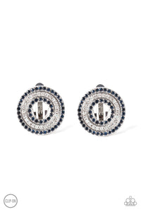 Spun Out On Shimmer-Blue Clip-On Earring-Paparazzi Accessories.