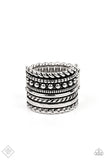 Stacked Odds-Silver Ring-Paparazzi Accessories.