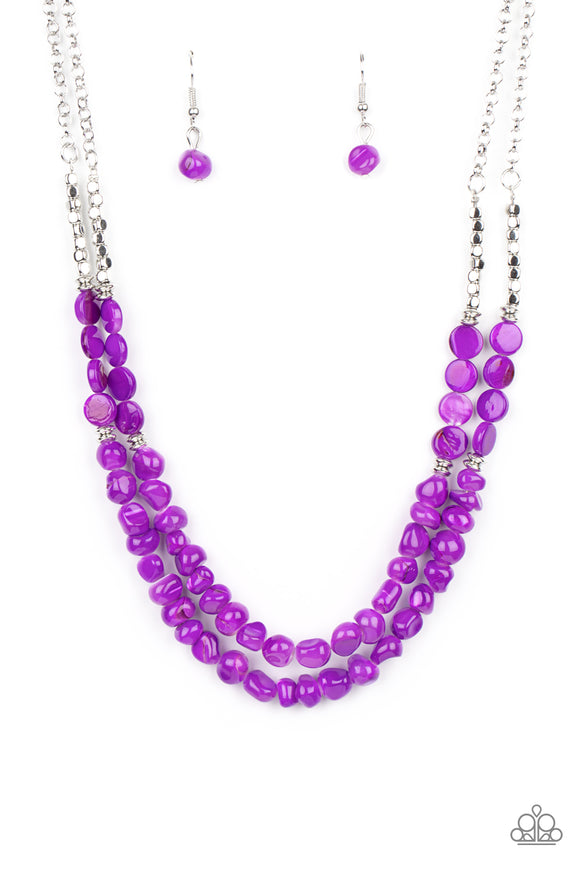 Staycation Status-Purple Necklace-Paparazzi Accessories.