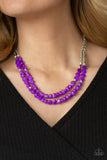 Staycation Status-Purple Necklace-Paparazzi Accessories.