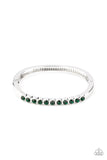 Stellar Beam-Green Hinge Bracelet-Paparazzi Accessories.