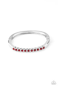 Stellar Beam-Red Hinge Bracelet-Paparazzi Accessories.